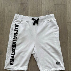 Men's White Alpha Industries Shorts